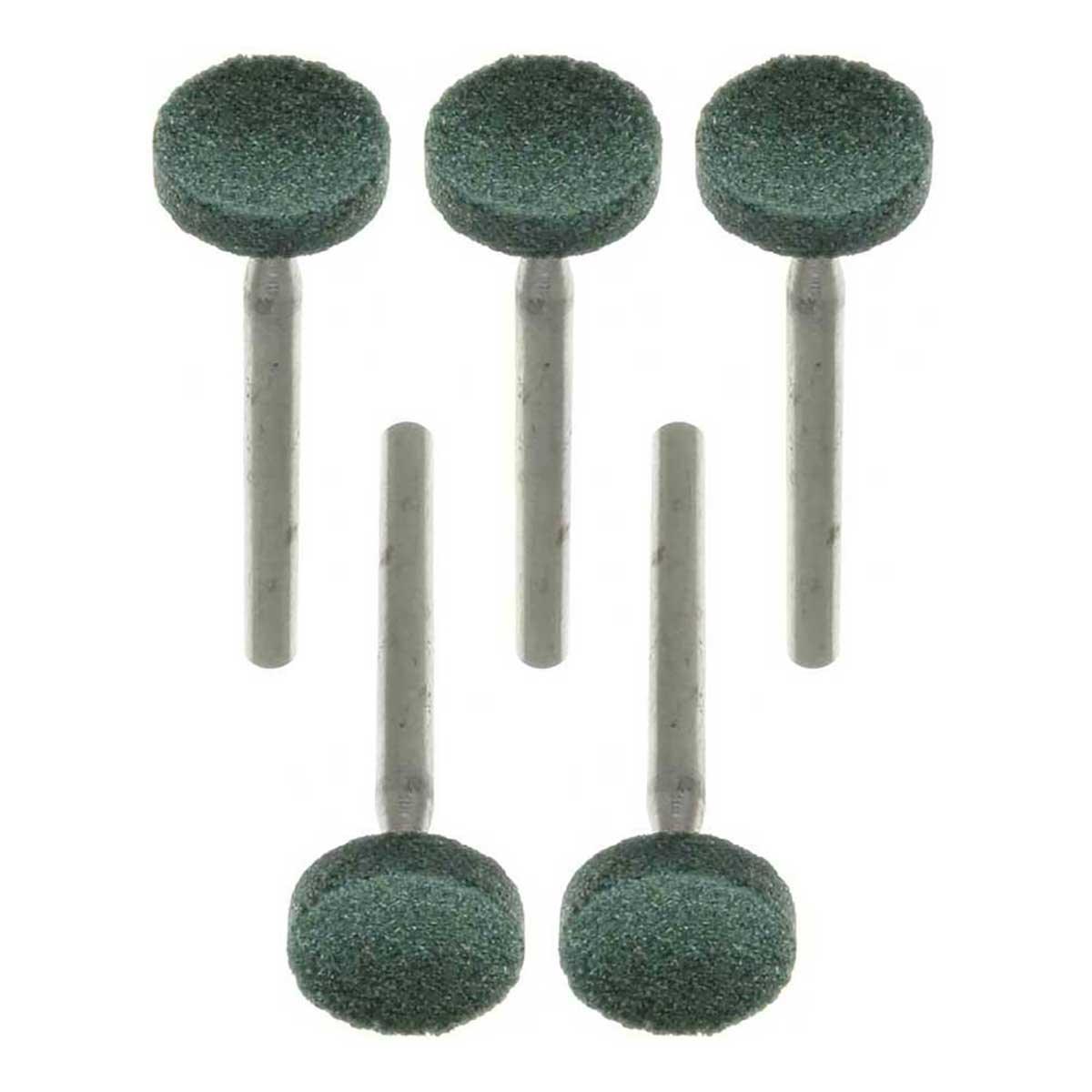 12.3mm - 31/64 x 9/64 inch Green Grinding Wheel - 1/8 inch shank - 5pc