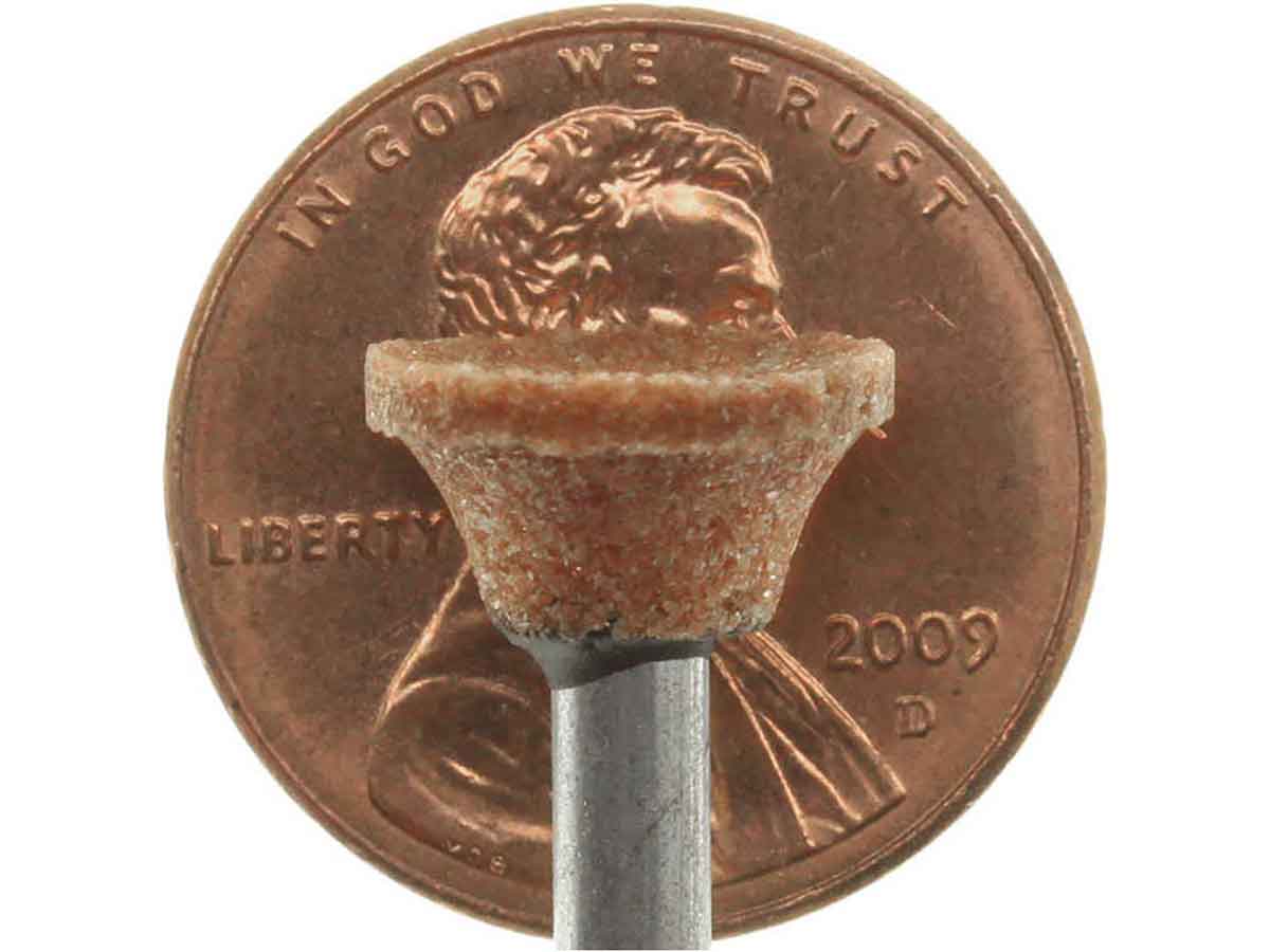 11.1mm - 7/16 x 1/4 inch Brown Grinding Stone - 1/8 inch shank