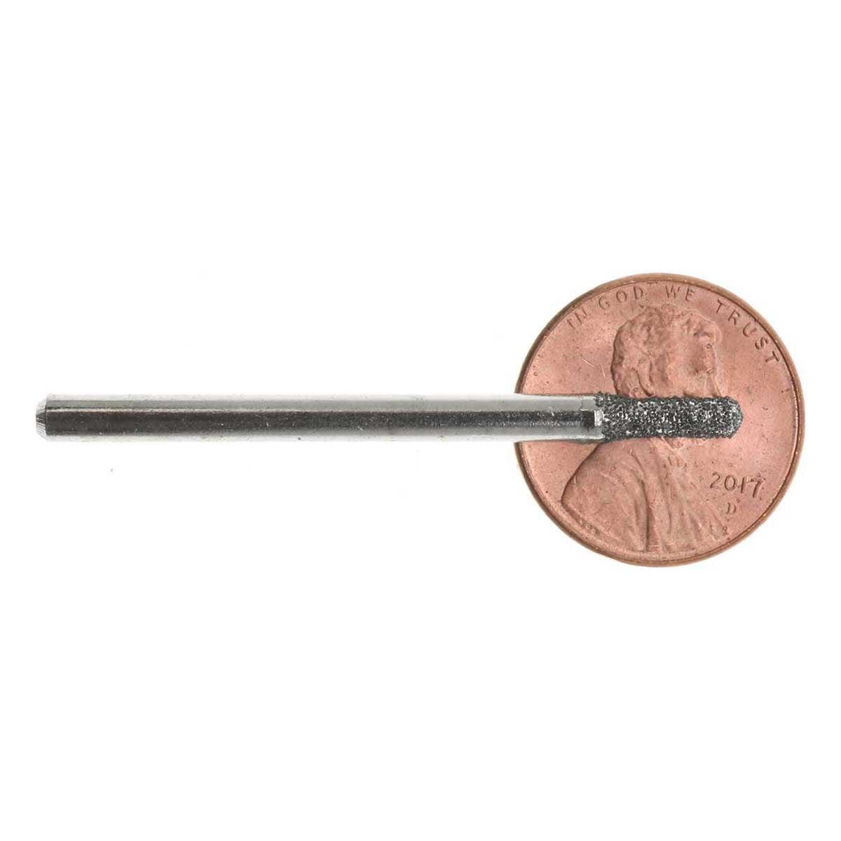 02.8mm 80 Grit Rounded Cylinder Diamond Burrs - 2pc - 1/8 inch shank