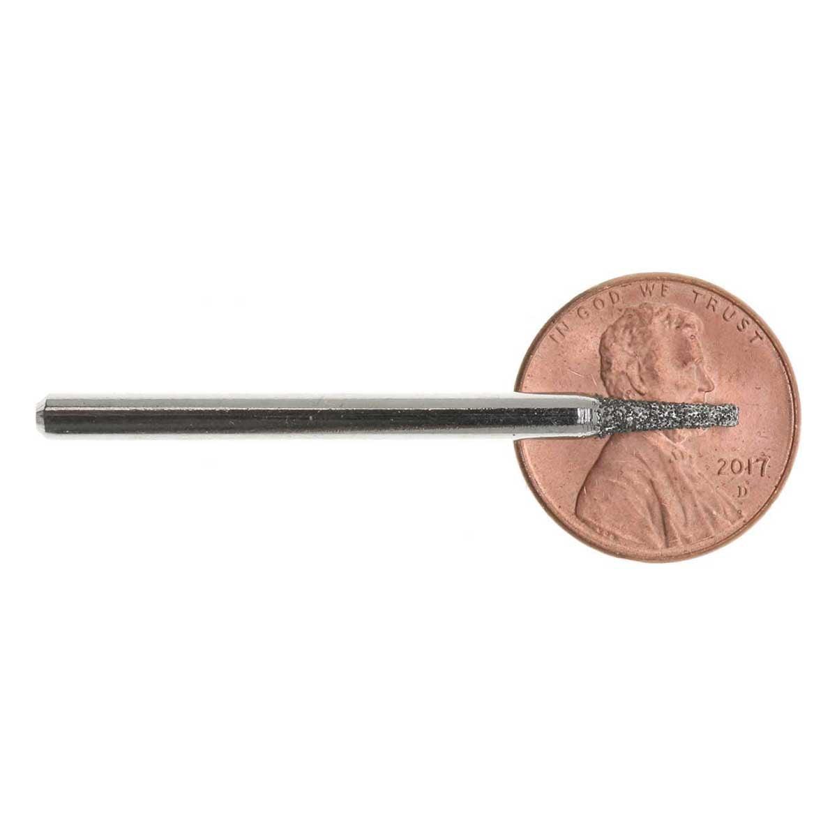 02.4mm 80 Grit Cone Diamond Burrs - 2pc - 1/8 inch shank