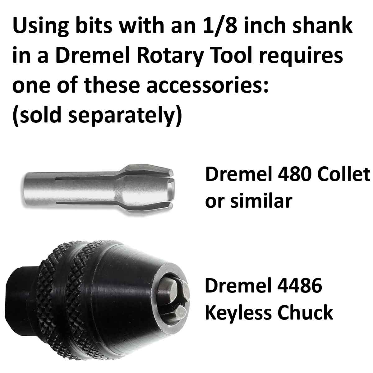 02.4mm - 3/32 inch Small Head Screw Mandrel - 1/8 inch shank