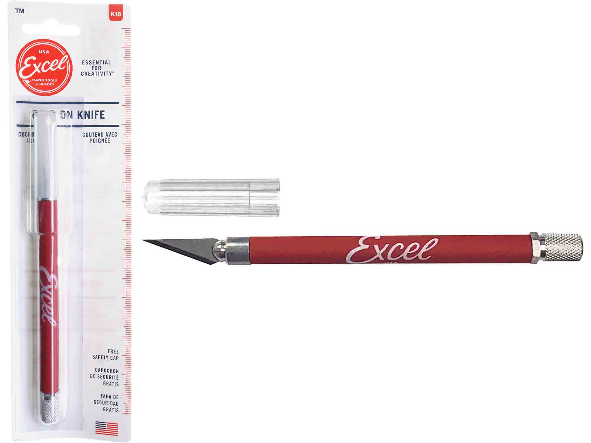 Excel K18 RED Soft Grip Knife USA - 16024