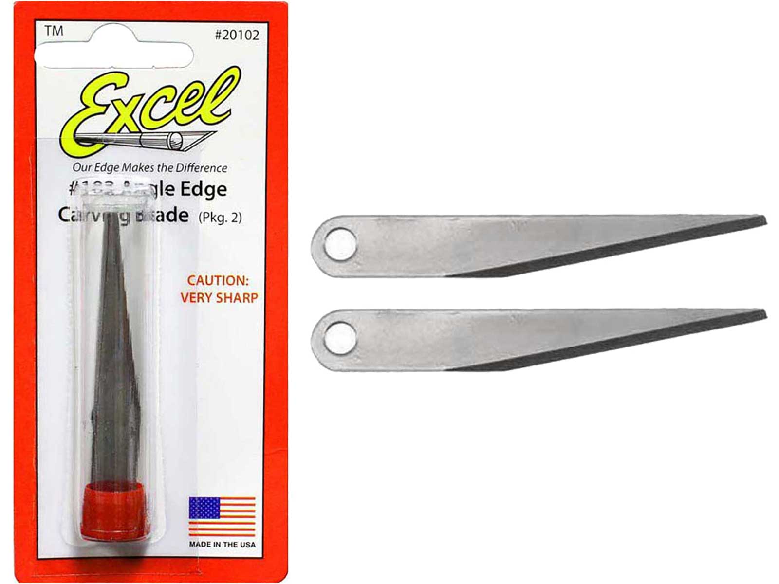 Excel 20102 #102 Angle Edge Carving Blades - USA - 2pc