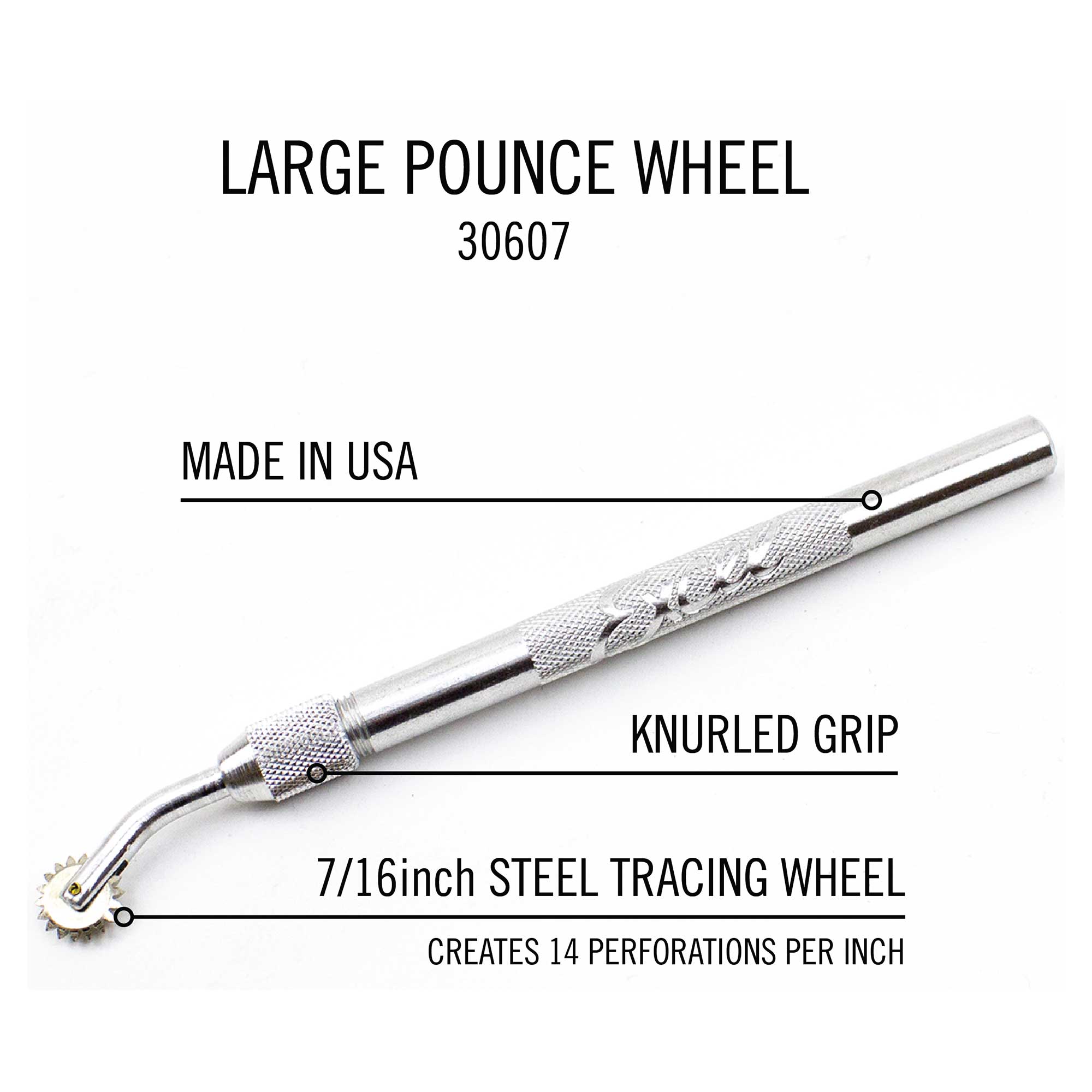 Excel 30607 7/16 inch Swivel Pounce Wheel - USA