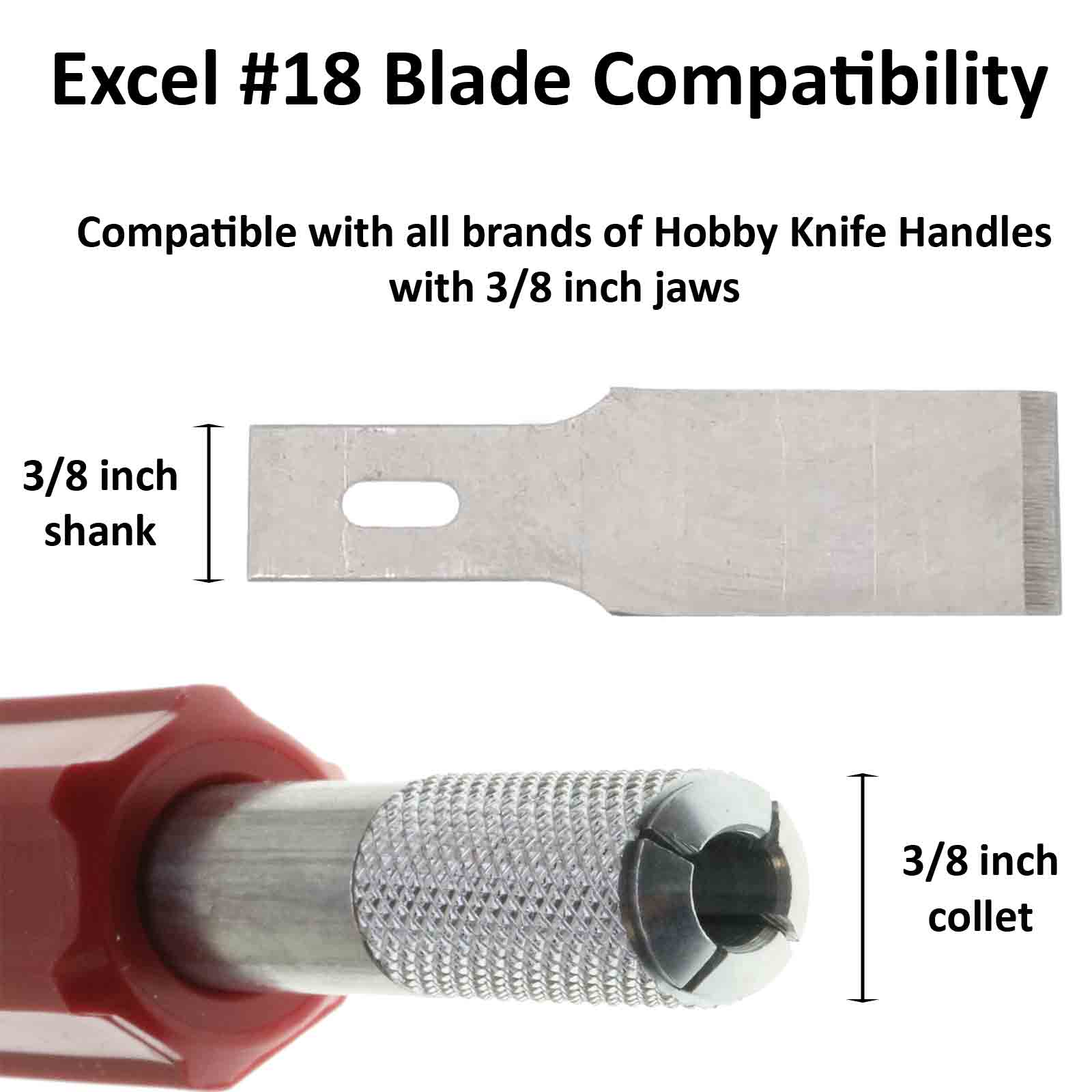 Excel 22618 #18 Large Chisel Knife Blade - USA - 100pc