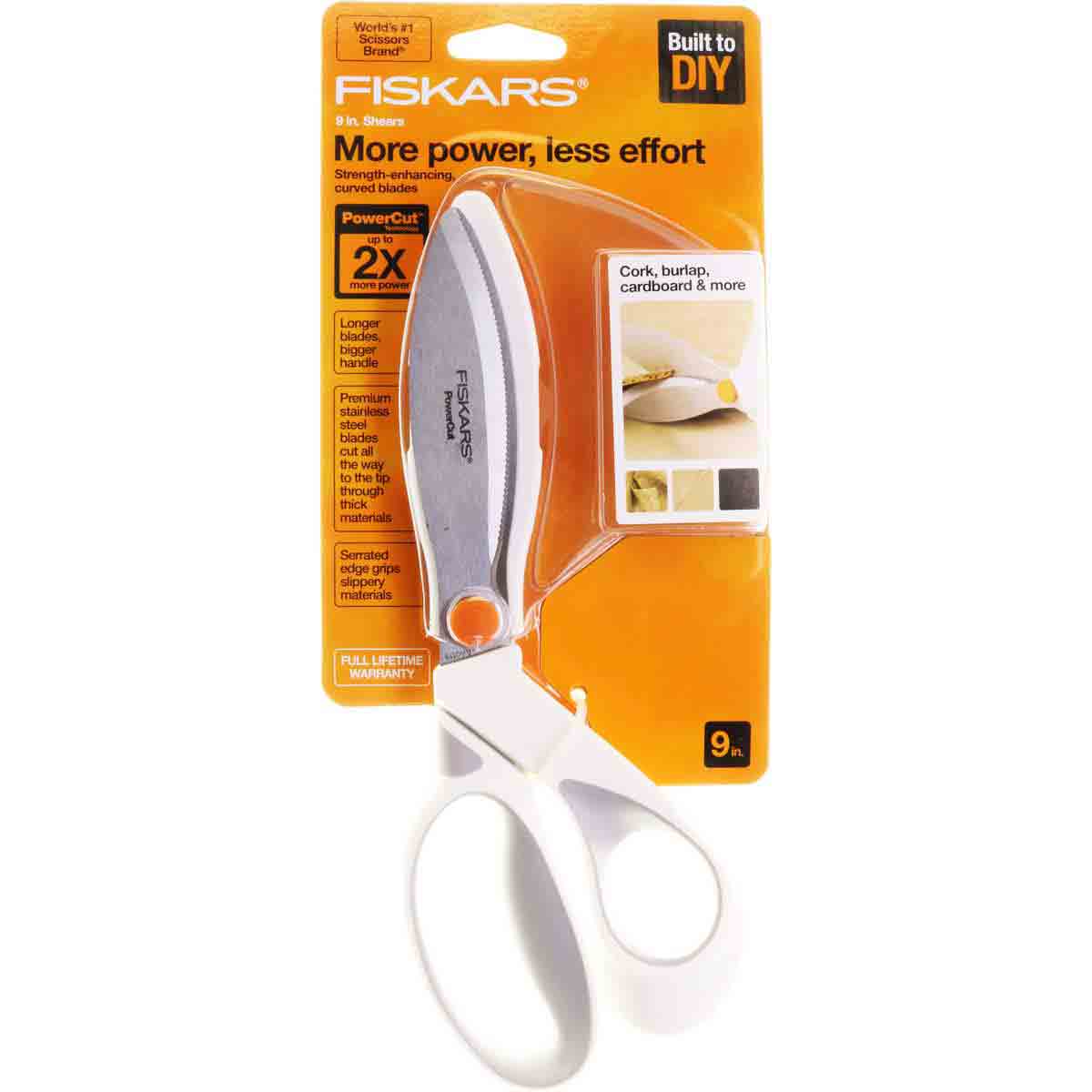 Fiskars 179900-1002 PowerCut Scissors Cut Thick Materials - 9 inch