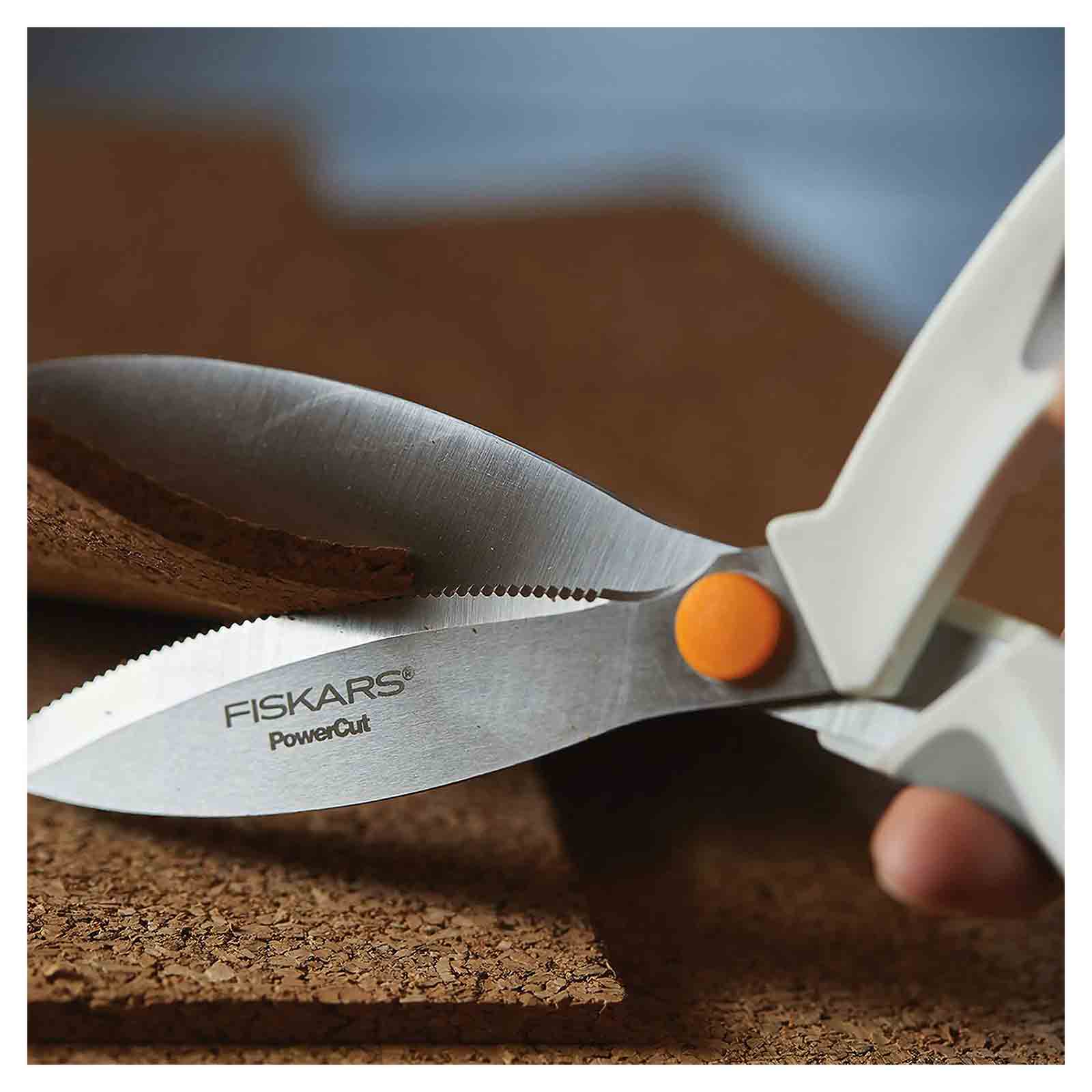 Fiskars 179900-1002 PowerCut Scissors Cut Thick Materials - 9 inch