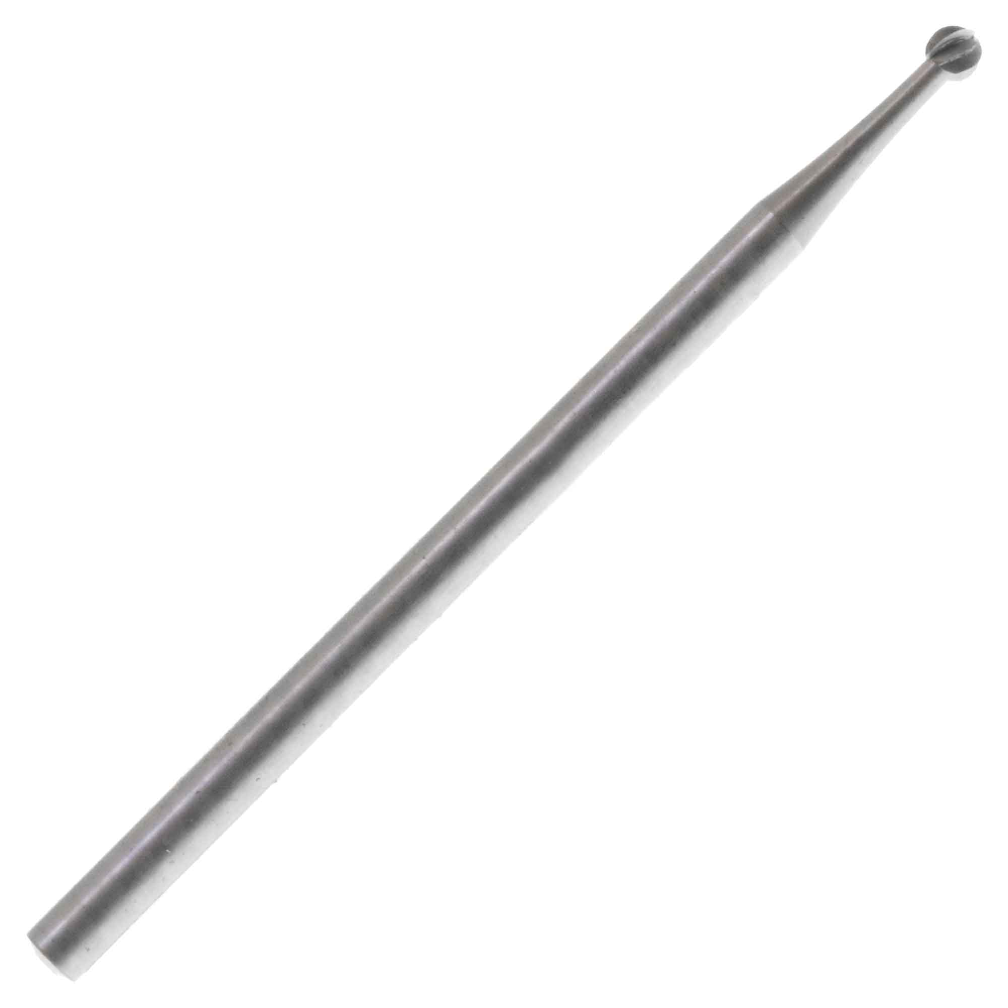 02.0mm Steel Round Bur - Germany - 3/32 inch shank