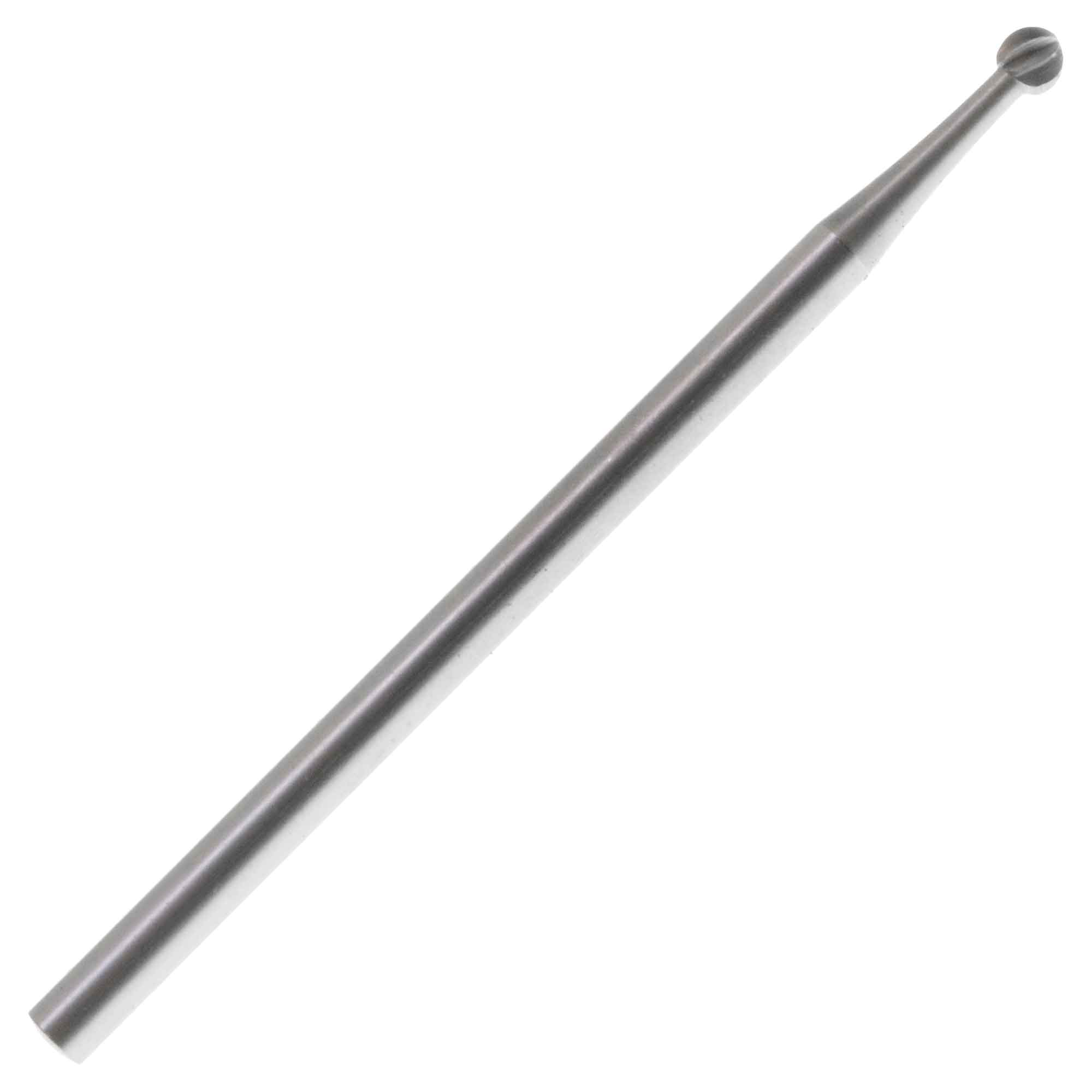 02.2mm Steel Round Bur - Germany - 3/32 inch shank