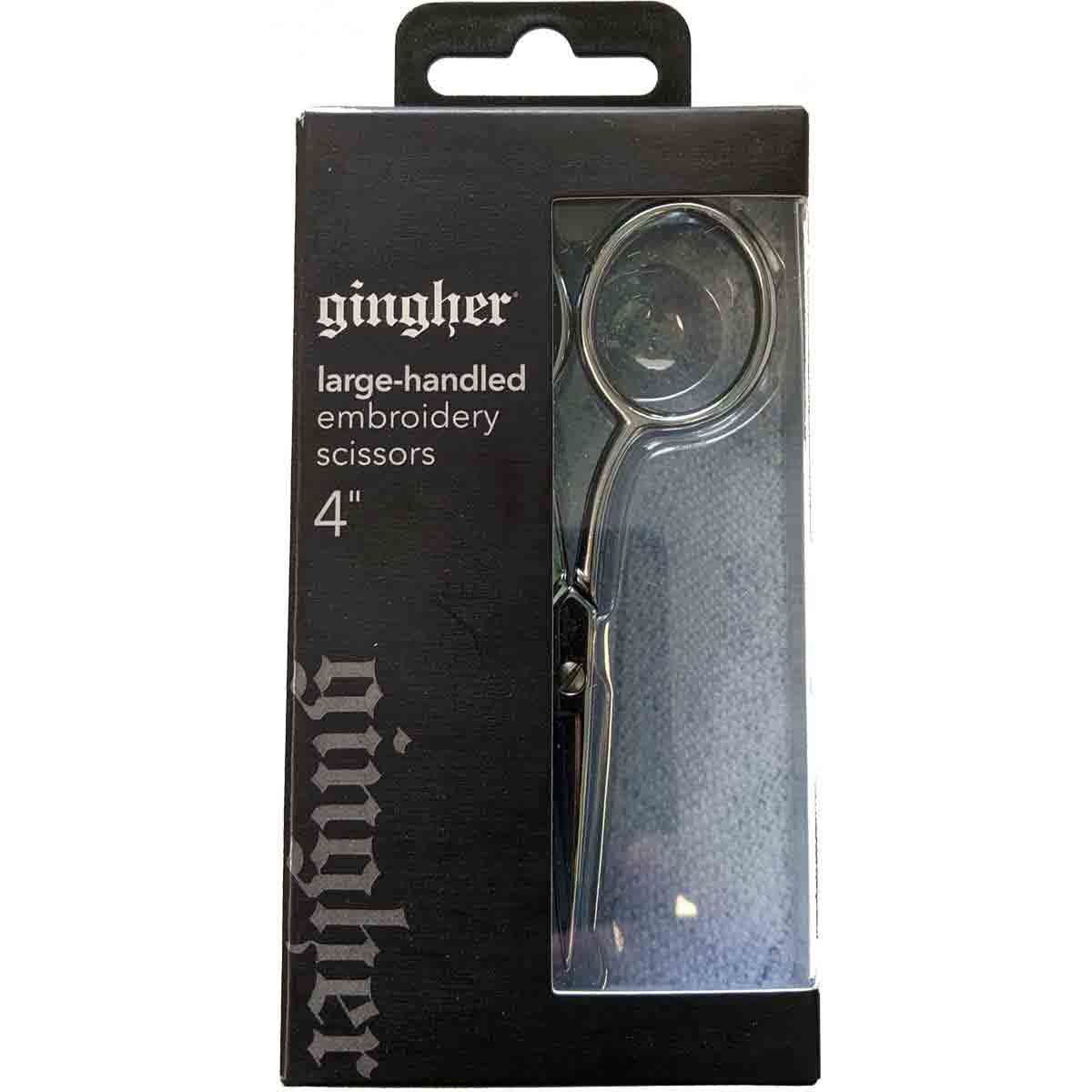 Gingher 220090 Forged 4 inch Large Handle Embroidery Scissors