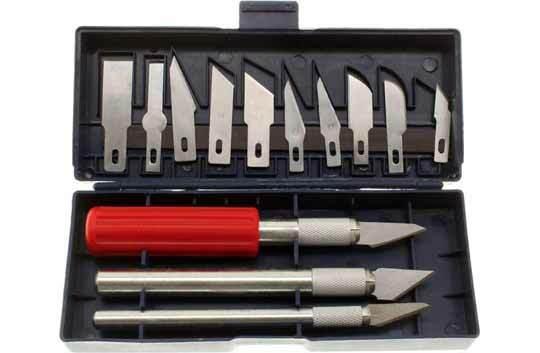 Hobby Knife Set with Metal Blade Holders - 16pc