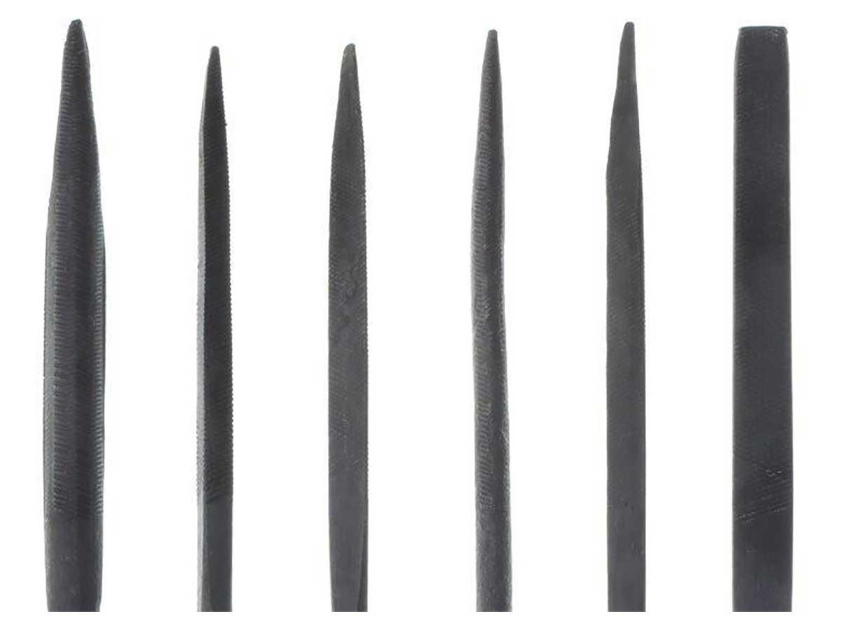 6pc 5 x 180mm COARSE Needle File Set - Wood Handles