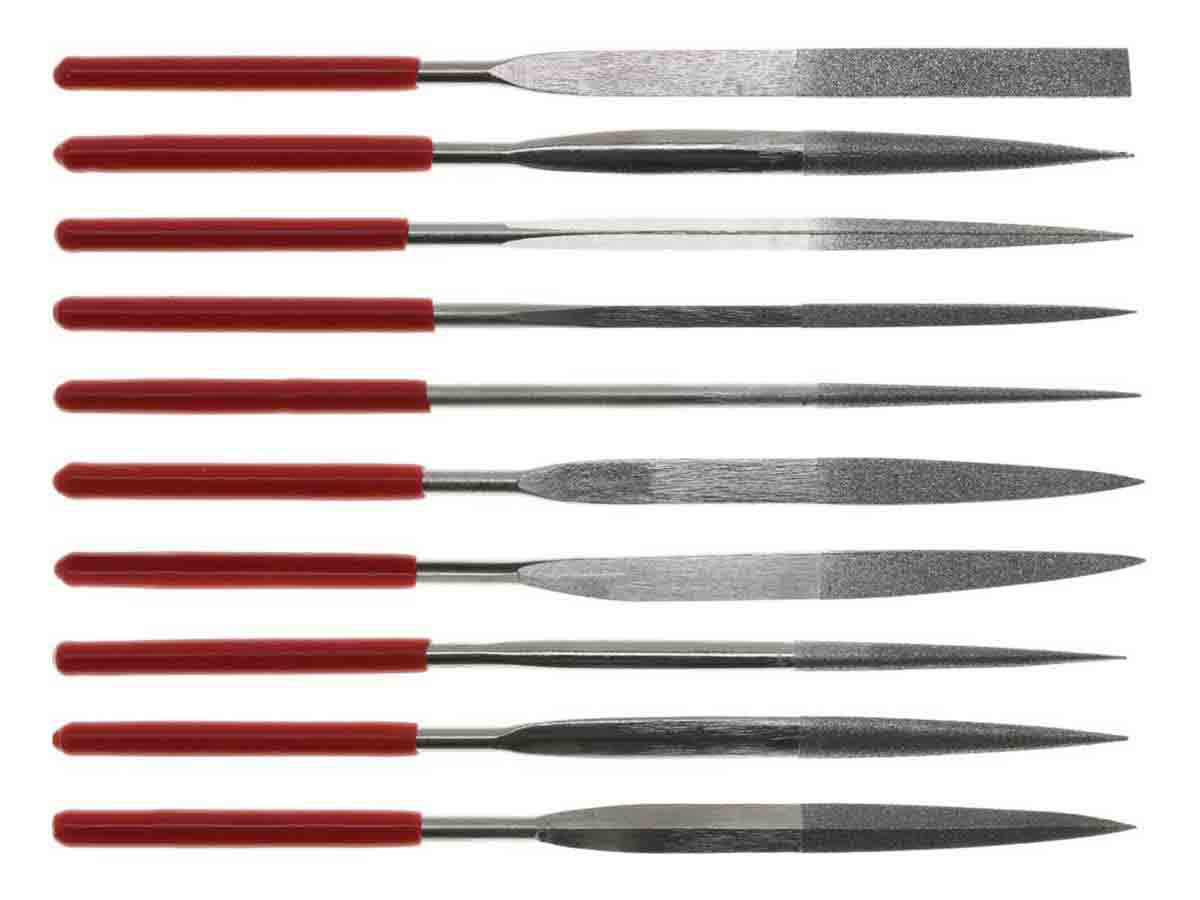 10pc 160mm/6.25 inch 150 Grit Diamond Needle File Set