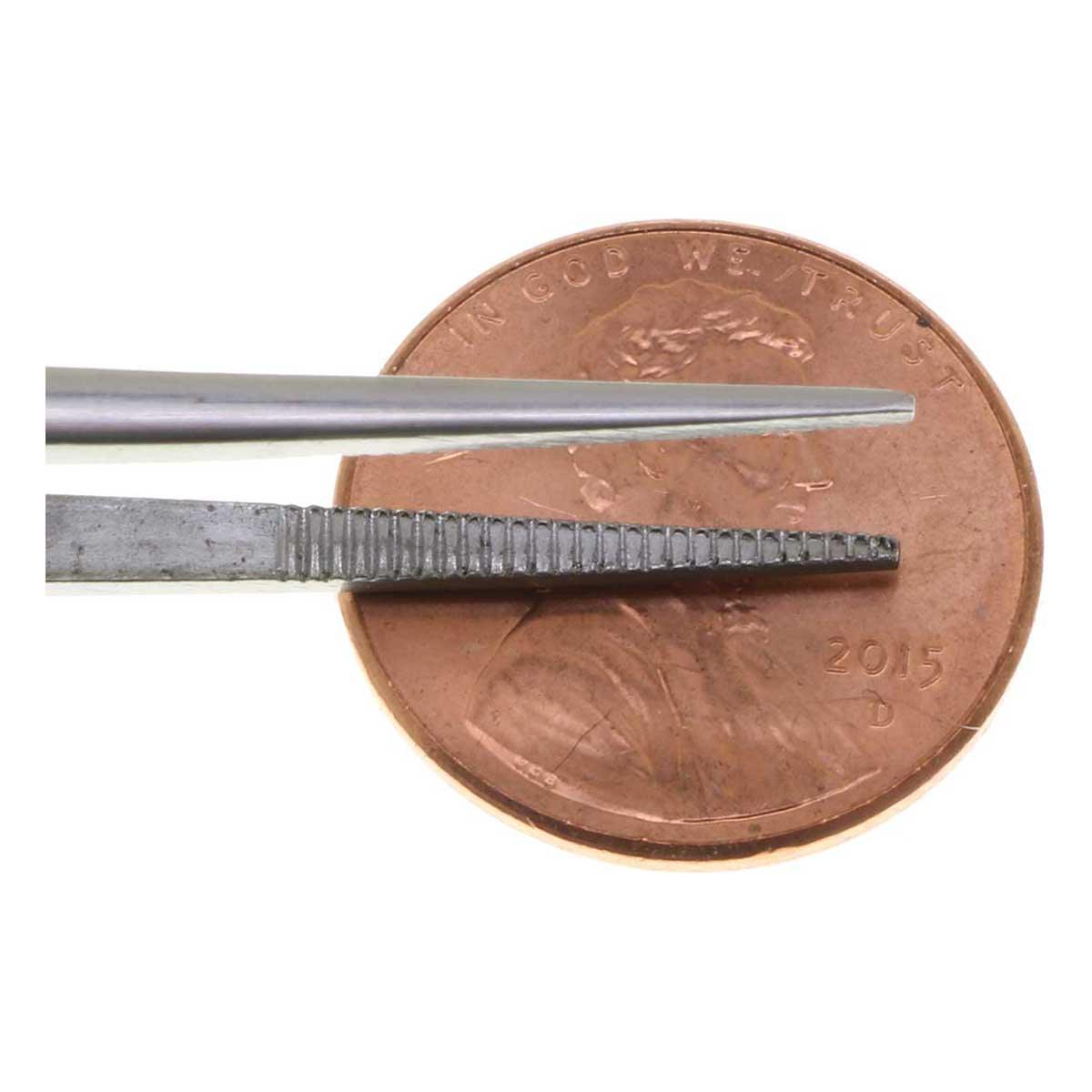 6.25 inch Offset Tweezer Medium Serrated Tip