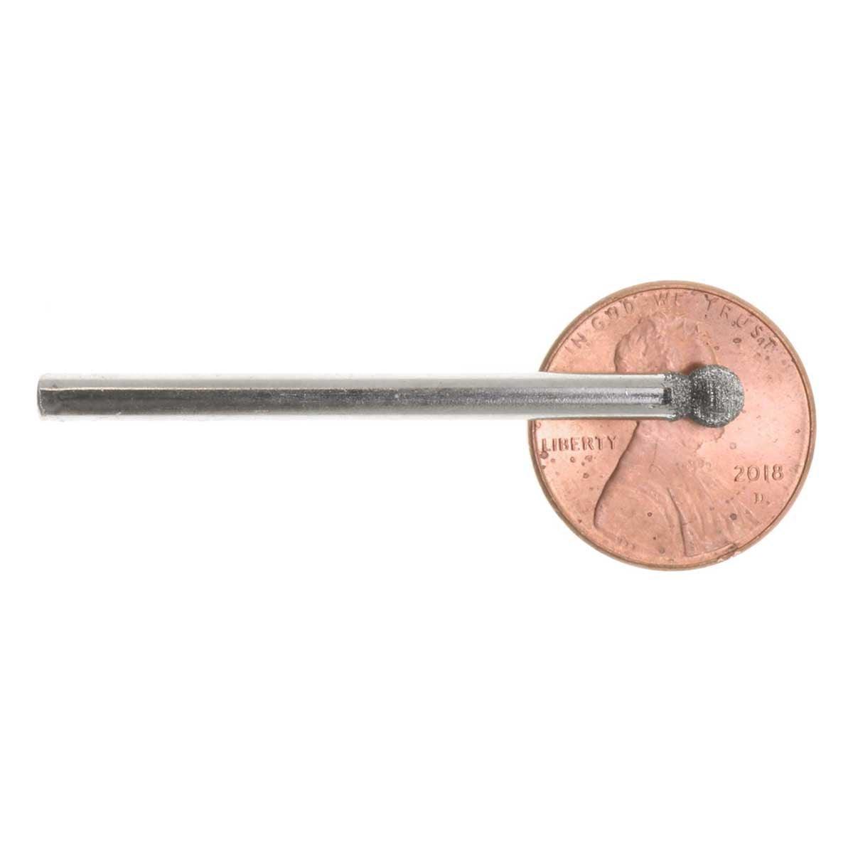 04.0mm 150 Grit Round Diamond Burrs - 2pc - 1/8 inch shank