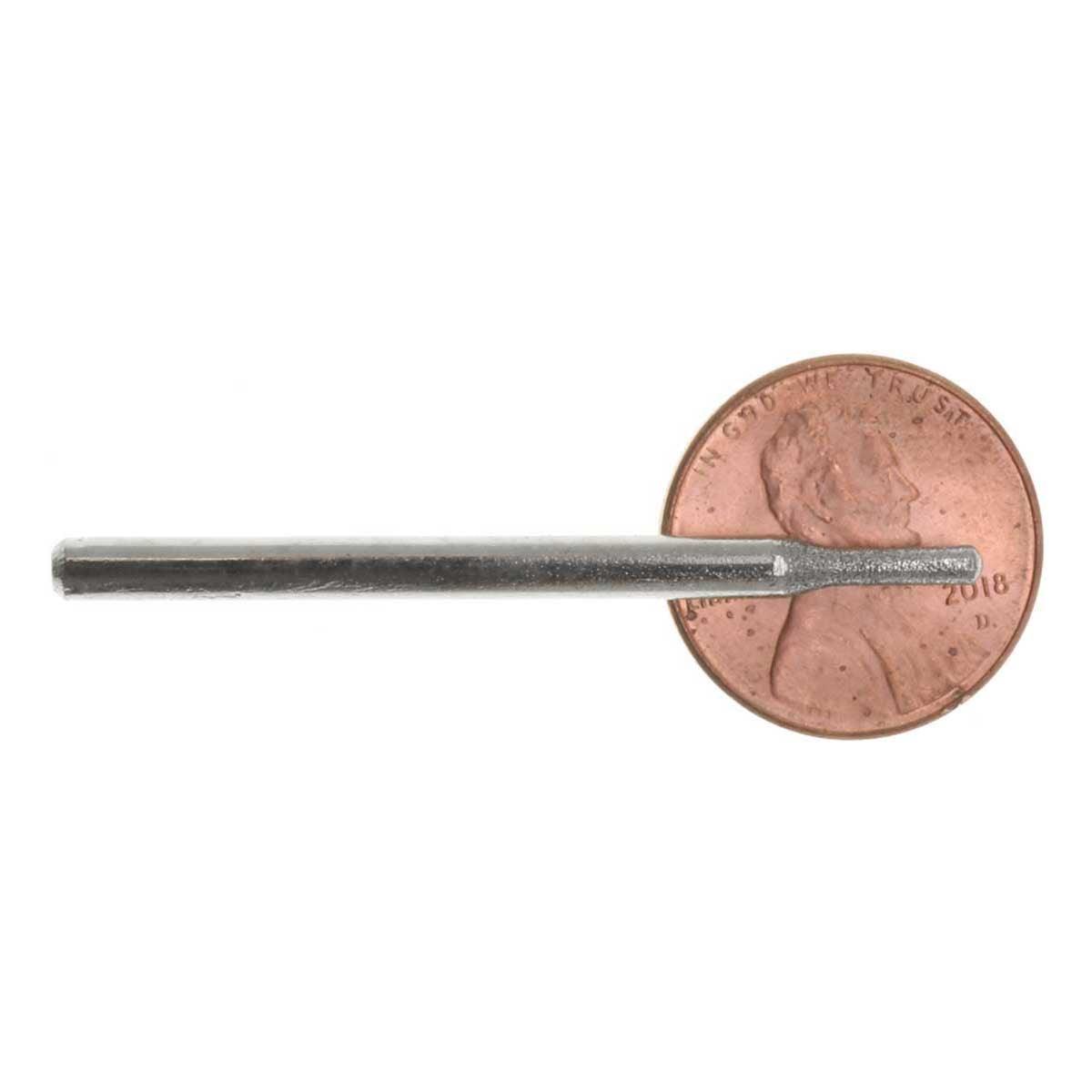 02.0mm - 5/64 inch 240 Grit Rounded Cylinder Diamond Burrs - 2pc - 1/8 inch shank