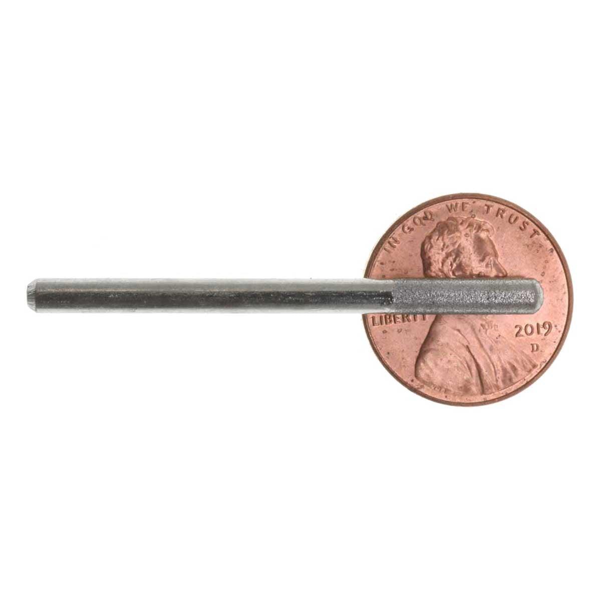 03.3mm - 1/8 inch 600 Grit Rounded Cylinder Diamond Burrs-2pc - 1/8 inch shank