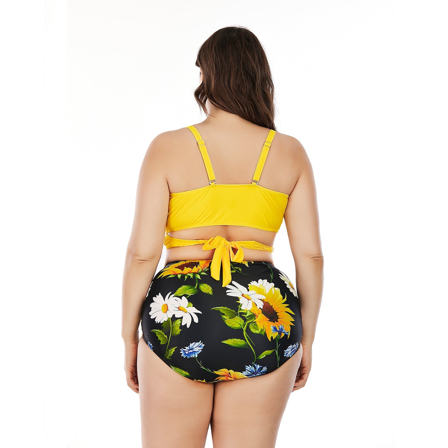 Plus Size printing High Waist Bikini Swimsuit