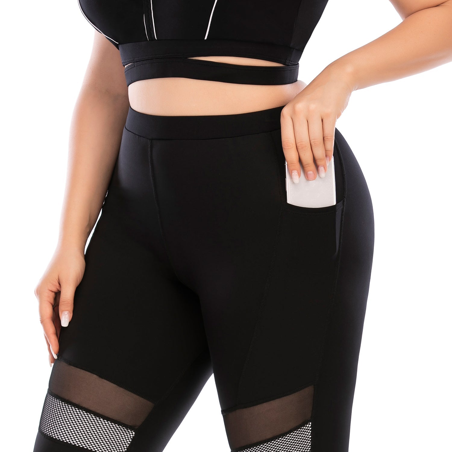 Plus Size Yoga Pants with Pocket Squat Proof Leggings