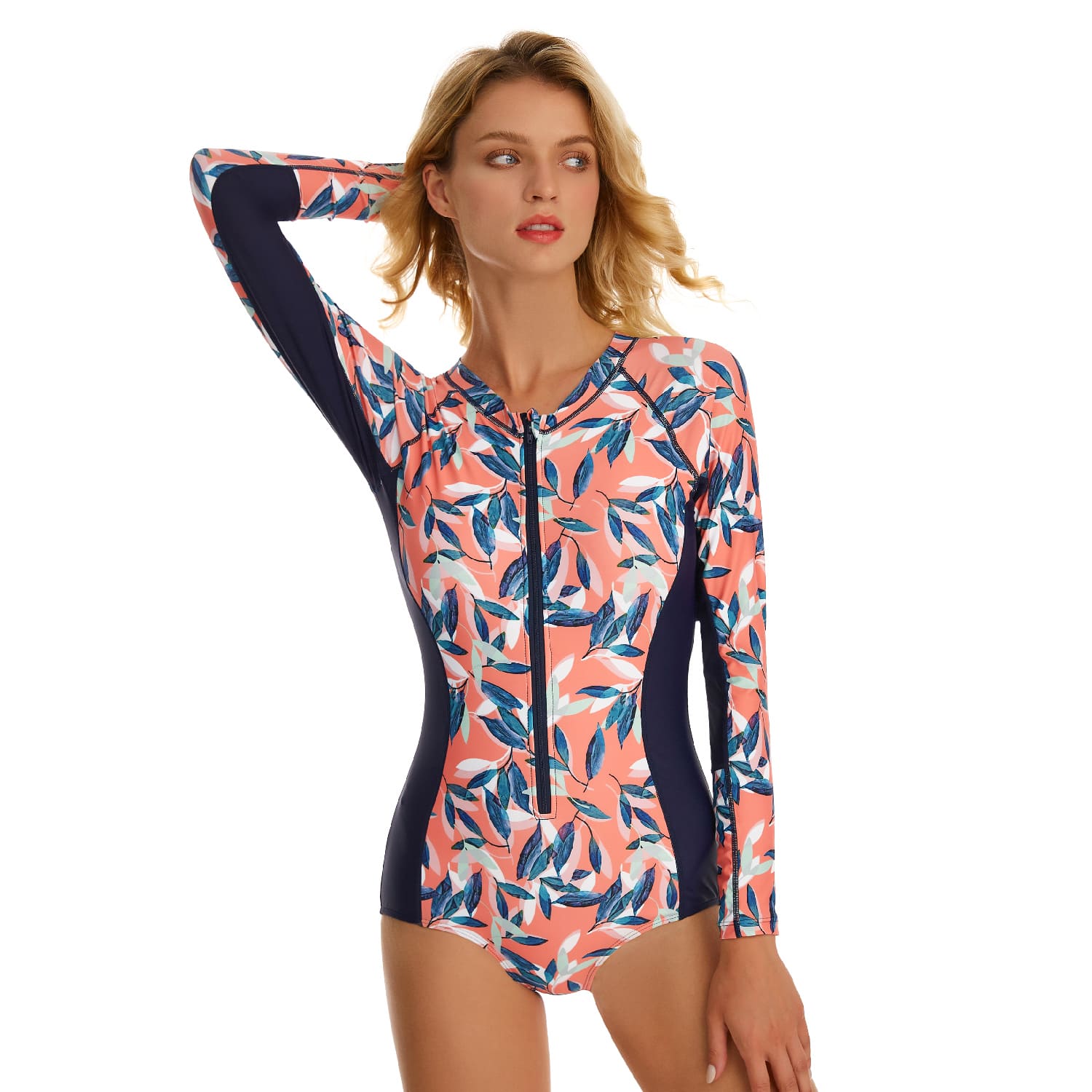 Floral Printed Swimsuit Long Sleeve Swimming Suit