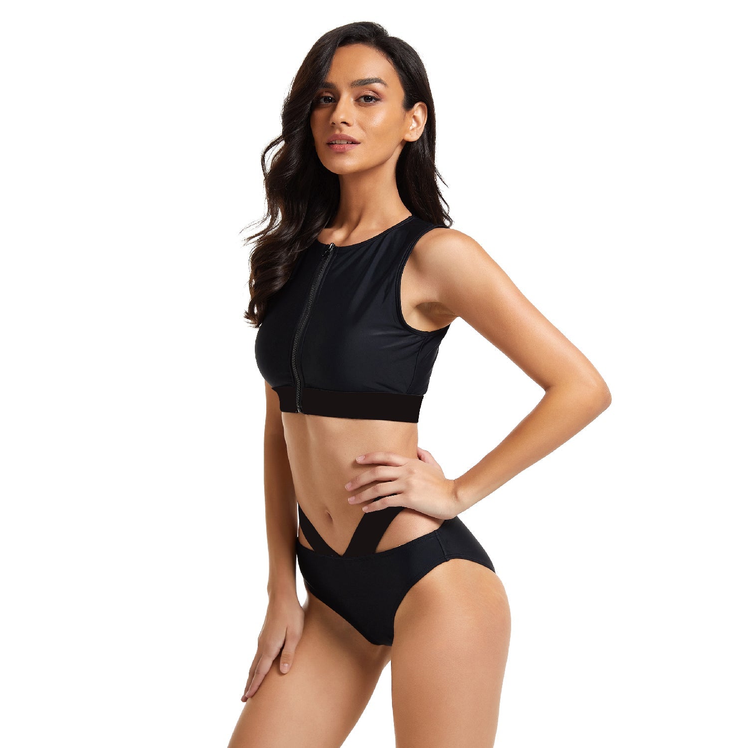 Bathing Suit for Black Bikini Set High Waist Bikini