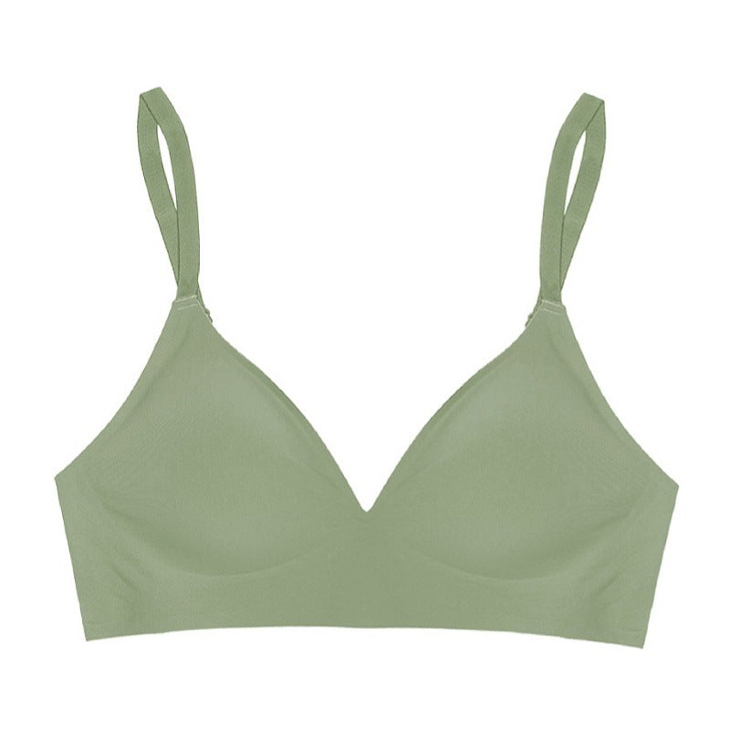 Slim Wireless Thin Comfortable Bra Green