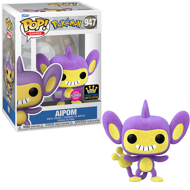  Aipom #947 - Pokemon Funko Pop! Games [Flocked Specialty Series] 