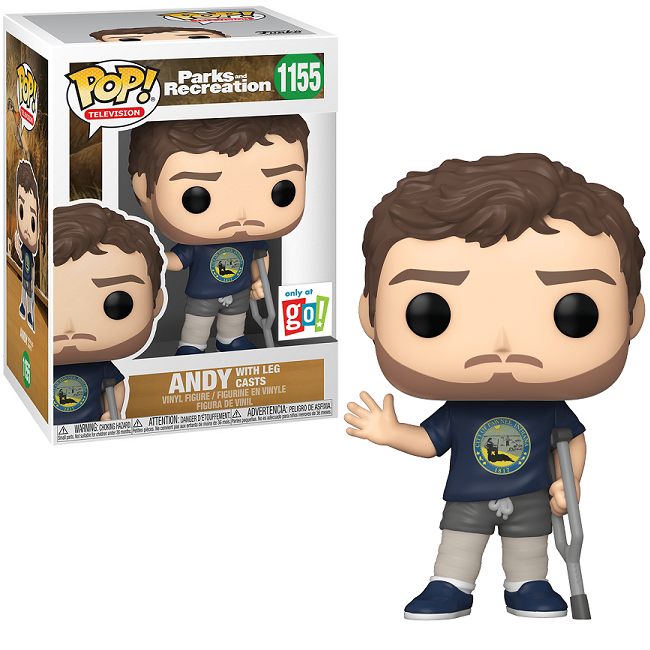  Andy With Leg Casts #1155 - Parks and Rec Funko Pop! TV [Go! Exclusive] 