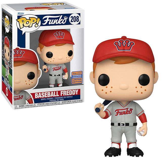  Baseball Freddy #208 - Funko Pop! Funko [Red Hat 2023 Wondrous Convention Exclusive] 