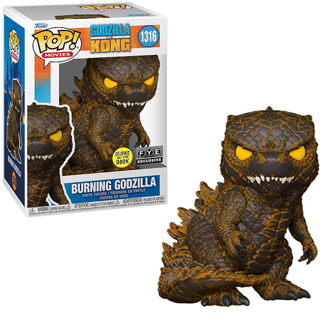  Burning Godzilla #1316 - Godzilla Vs Kong Funko Pop! Movies [Gitd FYE Exclusive] 