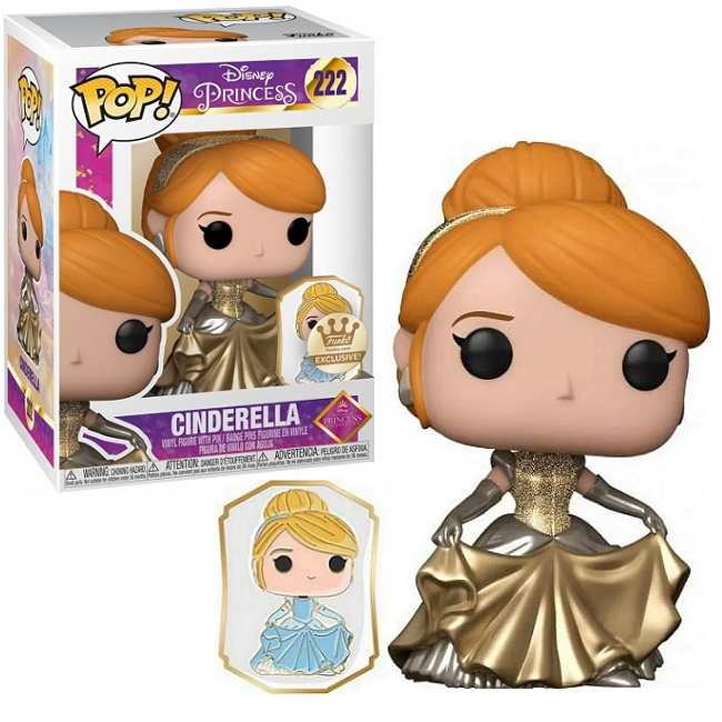  Cinderella #222 - Disney Ultimate Princess Funko Pop! [Gold with Pin Funko Exclusive] 