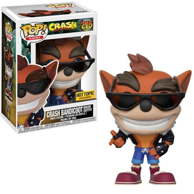 Crash Bandicoot Biker Outfit #275 - Crash Bandicoot Funko Pop! Games [Hot Topic Exclusive] 