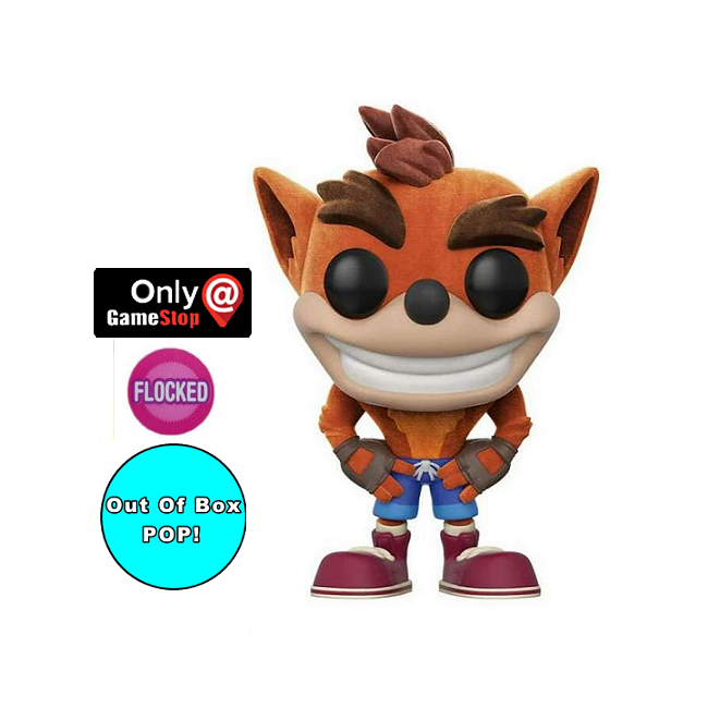  Crash Bandicoot #273 - Crash Bandicoot Funko Pop! Games [Flocked GameStop Exclusive] [OOB] 