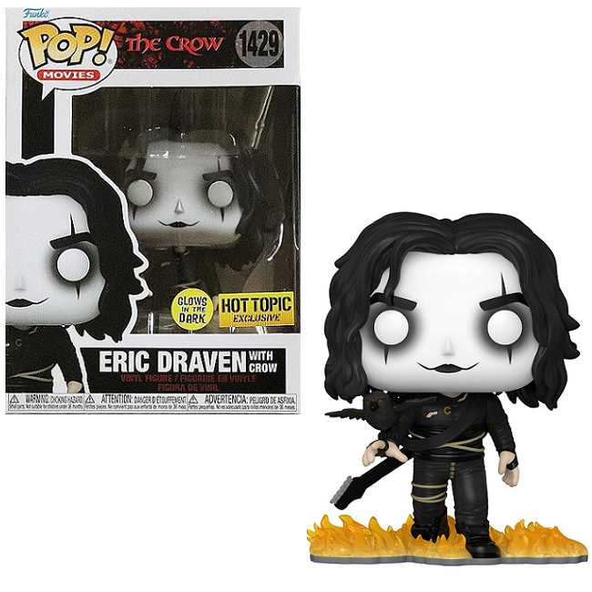  Eric Draven with Crow #1429 - The Crow Funko Pop! Movies [Gitd Hot Topic Exclusive] 
