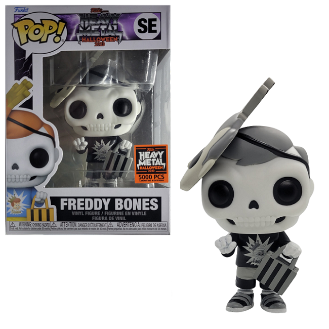  Freddy Bones #SE - Heavy Metal Halloween 2023 Funko Pop! [Black & White Lmtd 5000 Pcs] 