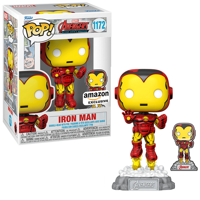  Iron Man #1172 - The Avengers Earth's Mightiest Heroes Funko Pop! [Amazon Exclusive with Pin] 