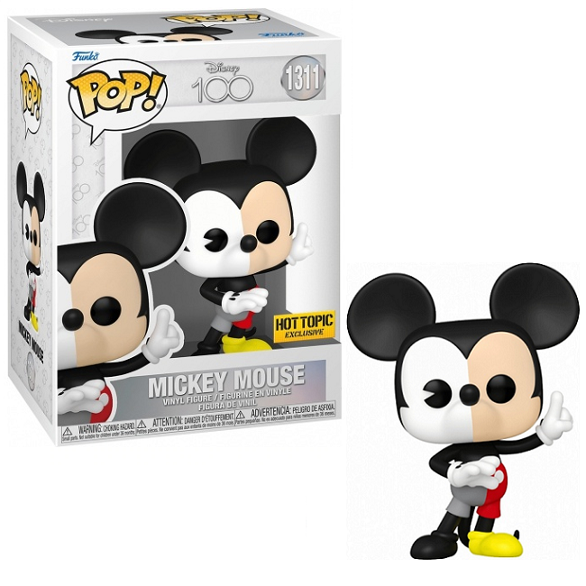  Mickey Mouse #1311 - Disney 100th Funko Pop! [B&W & Color Hot Topic Exclusive] 
