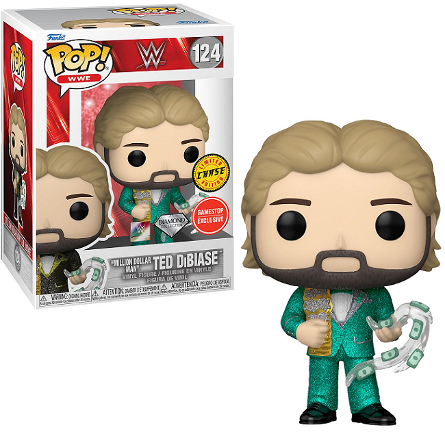  Million Dollar Man Ted DiBiase #124 - Wrestling Funko Pop! WWE [Diamond Chase GameStop Exclusive] 