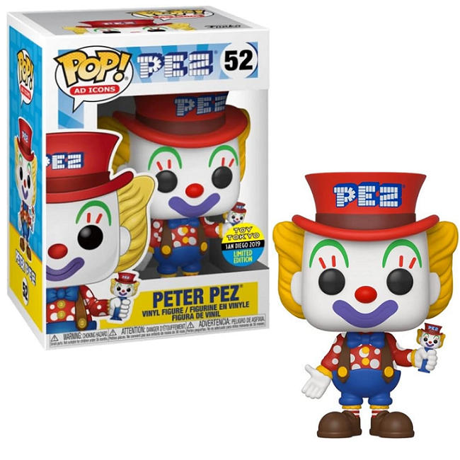  Peter Pez #52 - PEZ Funko Pop! Ad Icons [Red Hat Blue Pants 2019 SDCC Toy Tokyo Limited Edition] 