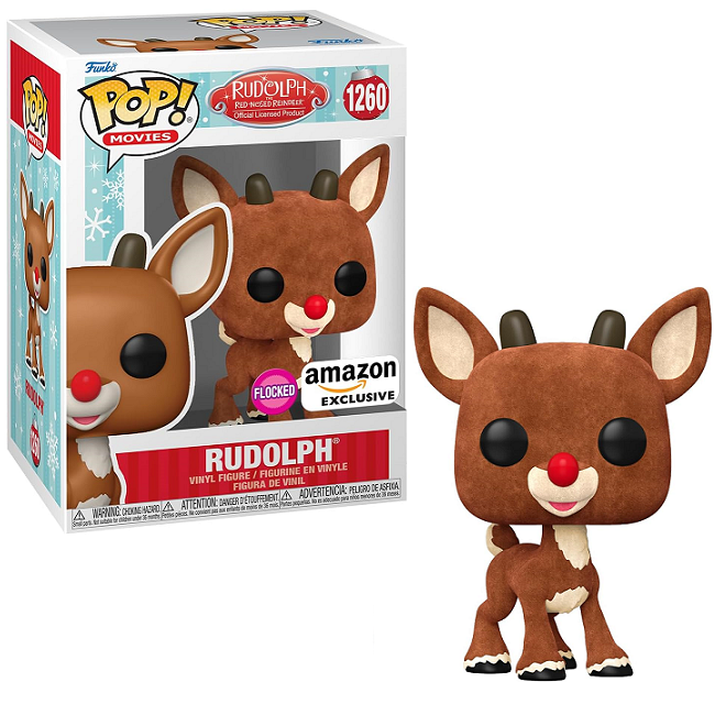  Rudolph #1260 - Rudolph the Red-Nosed Reindeer Funko Pop! Movies [Flocked Amazon Exclusive] 
