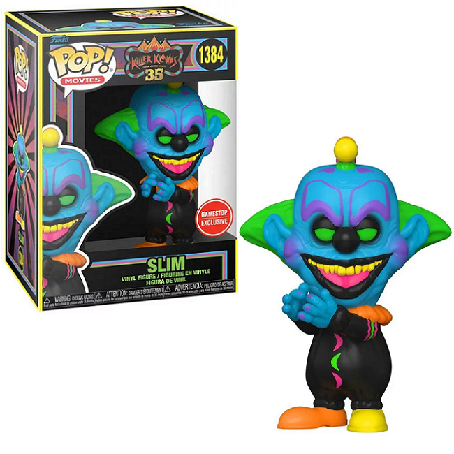  Slim #1384 - Killer Klowns from Outer Space Funko Pop! Movies [Blacklight GameStop Exclusive] 