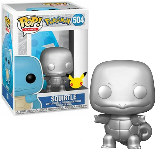  Squirtle #504 - Pokemon Funko Pop! Games [Silver] 