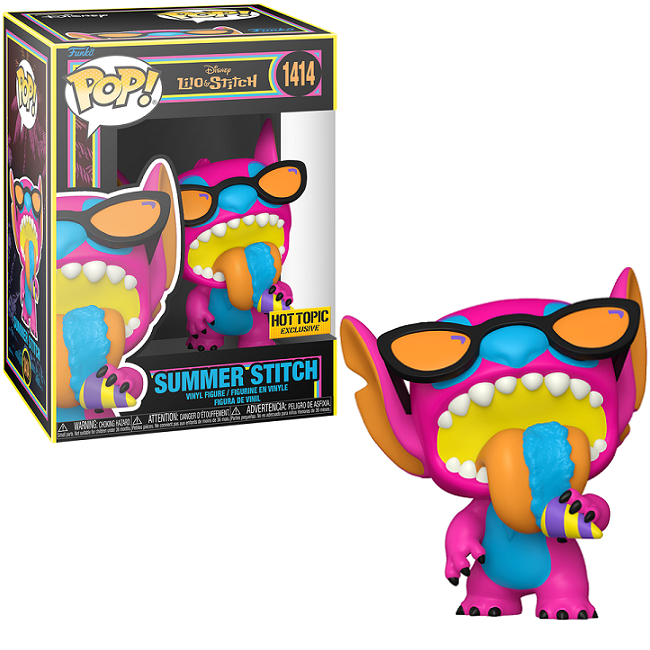  Summer Stitch #1414 - Lilo And Stitch Funko Pop! [Blacklight Hot Topic Exclusive] 
