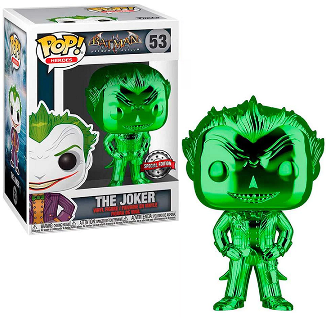  The Joker #53 – Batman Arkham Asylum Funko Pop! Heroes [Green Chrome Special Edition] 