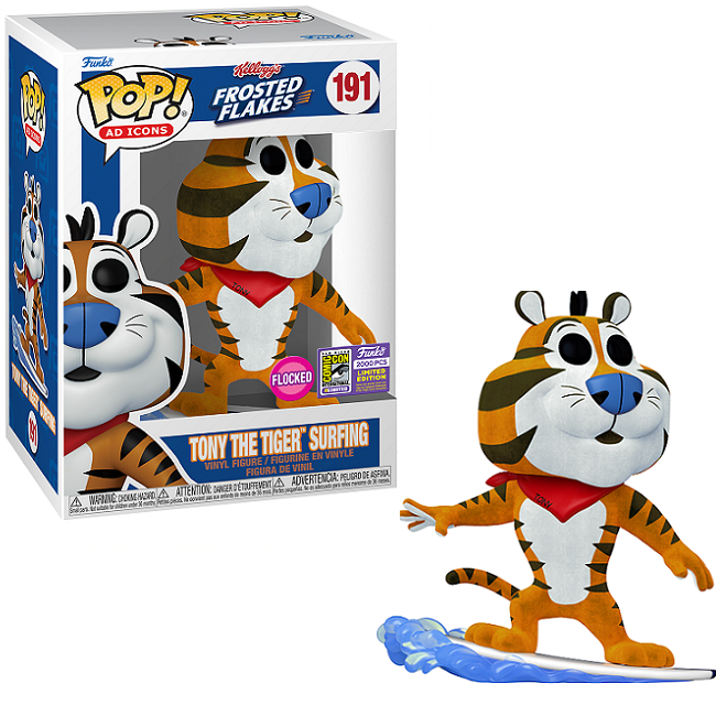  Tony the Tiger Surfing #191 - Kellogg's Funko Pop! Ad Icons [Flocked SDCC Limited Edition Lmt 2000pcs] 