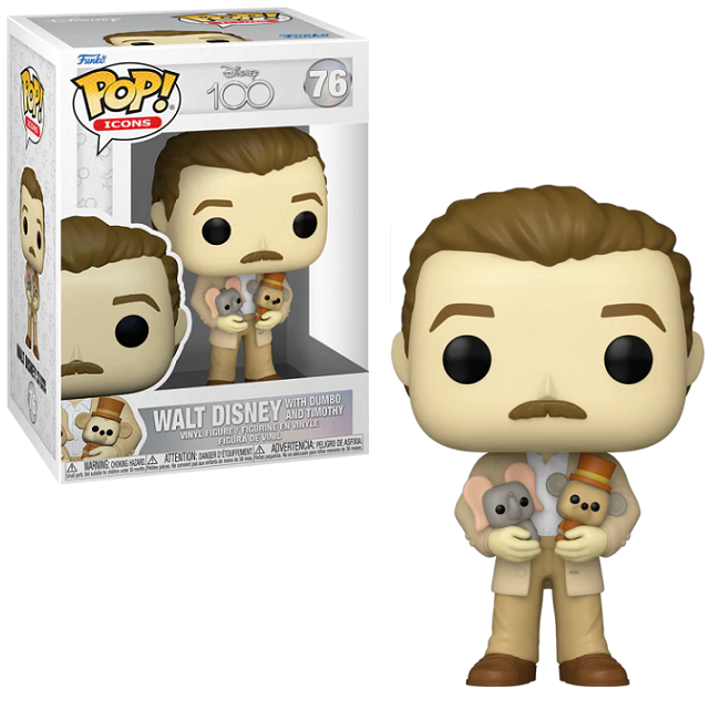  Walt Disney With Dumbo And Timothy #76 - Disney 100 Funko Pop! Icons 