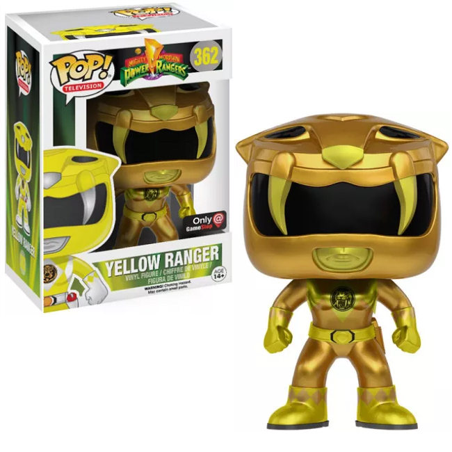  Yellow Ranger #362 – Mighty Morphin Power Rangers Funko Pop! TV [Metallic GameStop Exclusive] 