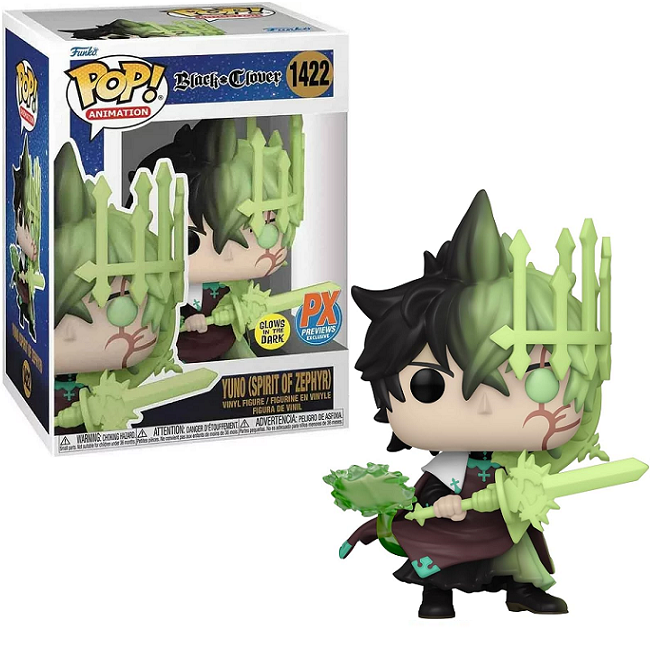  Yuno [Spirit of Zephyr] #1422 - Black Clover Funko Pop! Animation [Gitd Px Exclusive] 