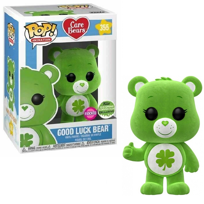  Good Luck Bear #355 - Care Bears Funko Pop! Animation [Flocked 2018 Spring Convention Limited Edition] 