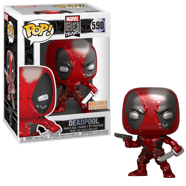  Deadpool #590 - Marvel 80th Funko Pop! [Metallic BoxLunch Exclusive] 